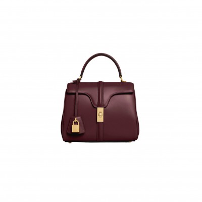 CELINE MINI 16 IN SATINATED CALFSKIN 188003BEY (17.5*14*7cm)